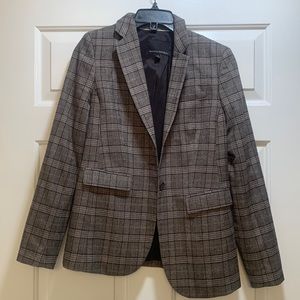 Banana Republic checkered blazer work wear